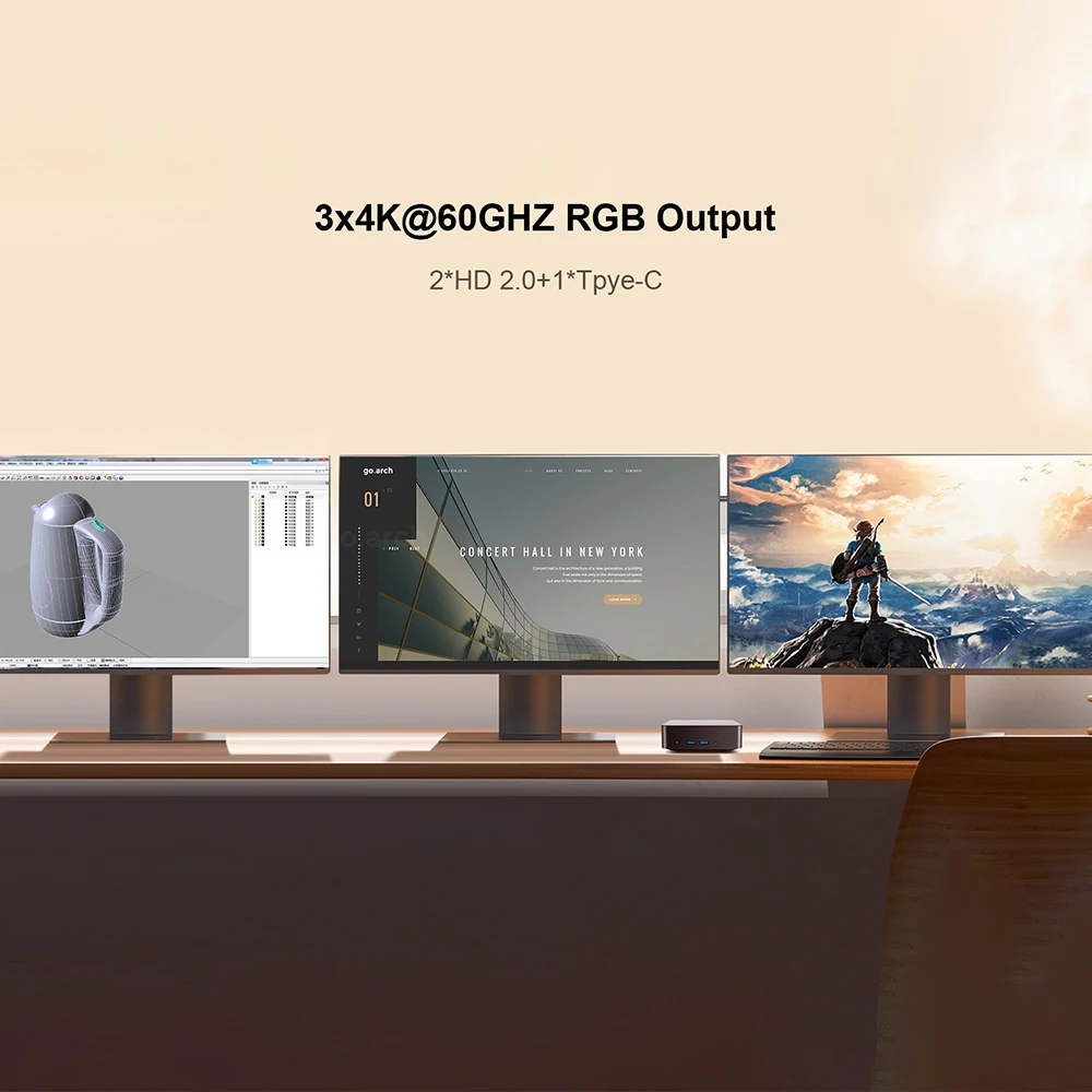 Chatreey T9 Mini-PC Intel Alder Lake N100/N150 WLAN 5, Windows 11, ultrakleiner Taschencomputer, Dual-SSD, volle Funktion, Typ C, 4K