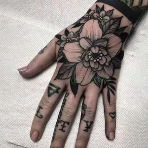 ملصق وشم مؤقت مقاوم للماء ، زهرة الورد ، ظهر اليد ، فلاش الفن Tatto ، الوشم المزيف ، الرجال والنساء أعلى 12 مبيعات الرجال الوشم الخلفي - No3