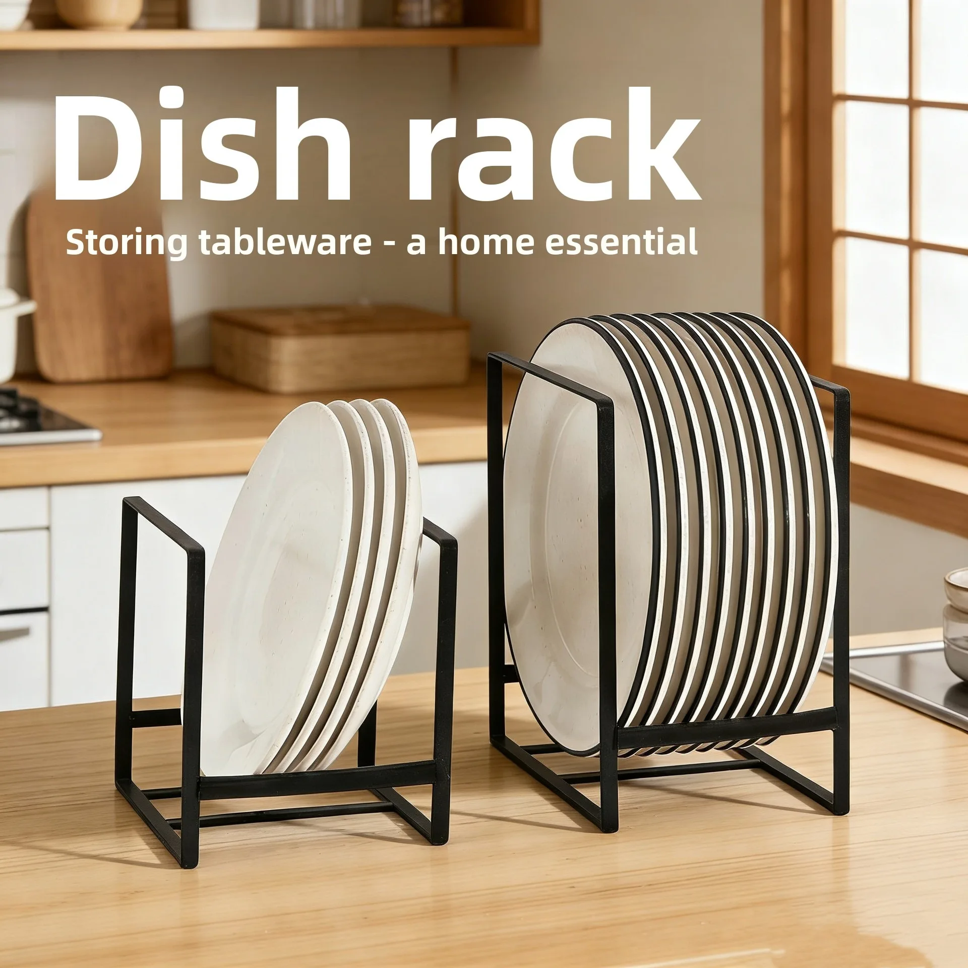 

1pc kitchen cabinet plate storage countertop dish rack drawer dinner plate partition drain rack layered storage rack