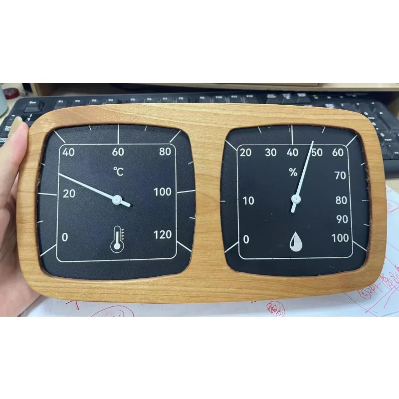 Sauna Room Thermometer Hygrometer Aluminum Wooden High Precision Meter For Dry And Steam Sauna Environment