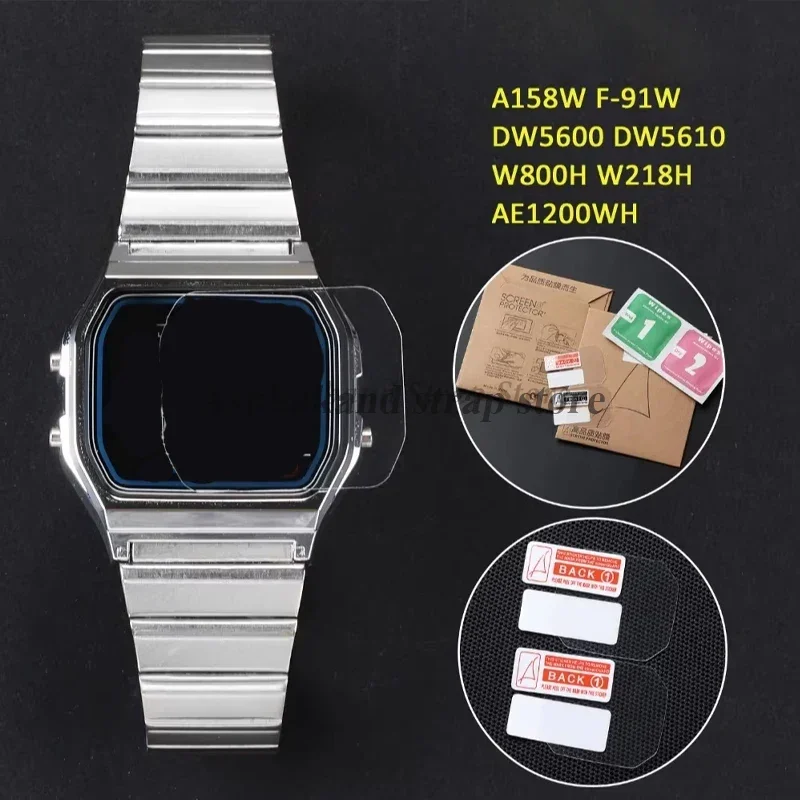 2/4/6PCS HD Watch Protective Film for DW5600 DW5610 91W A158 W800H AE1200WH Watch Scratch Resistant Screen Protector Parts