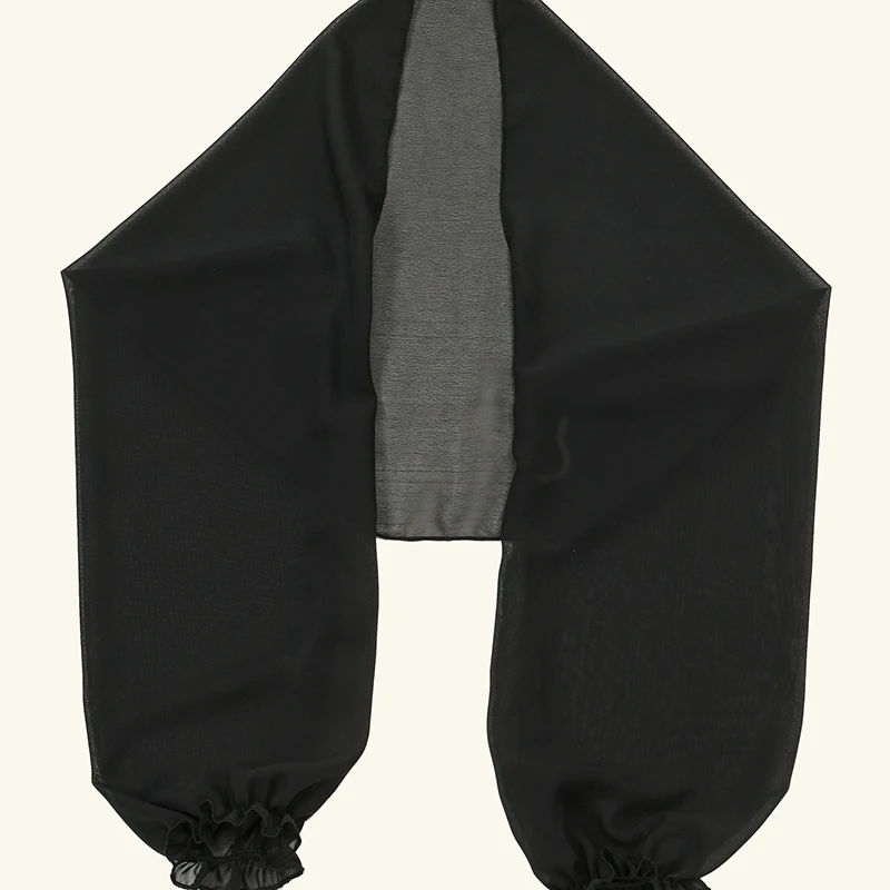 Solid Color Chiffon Shawl Summer Air-Conditioned Shirt Sunblock Beach Towel With Shoulder Sleeve Cape 150*48cm
