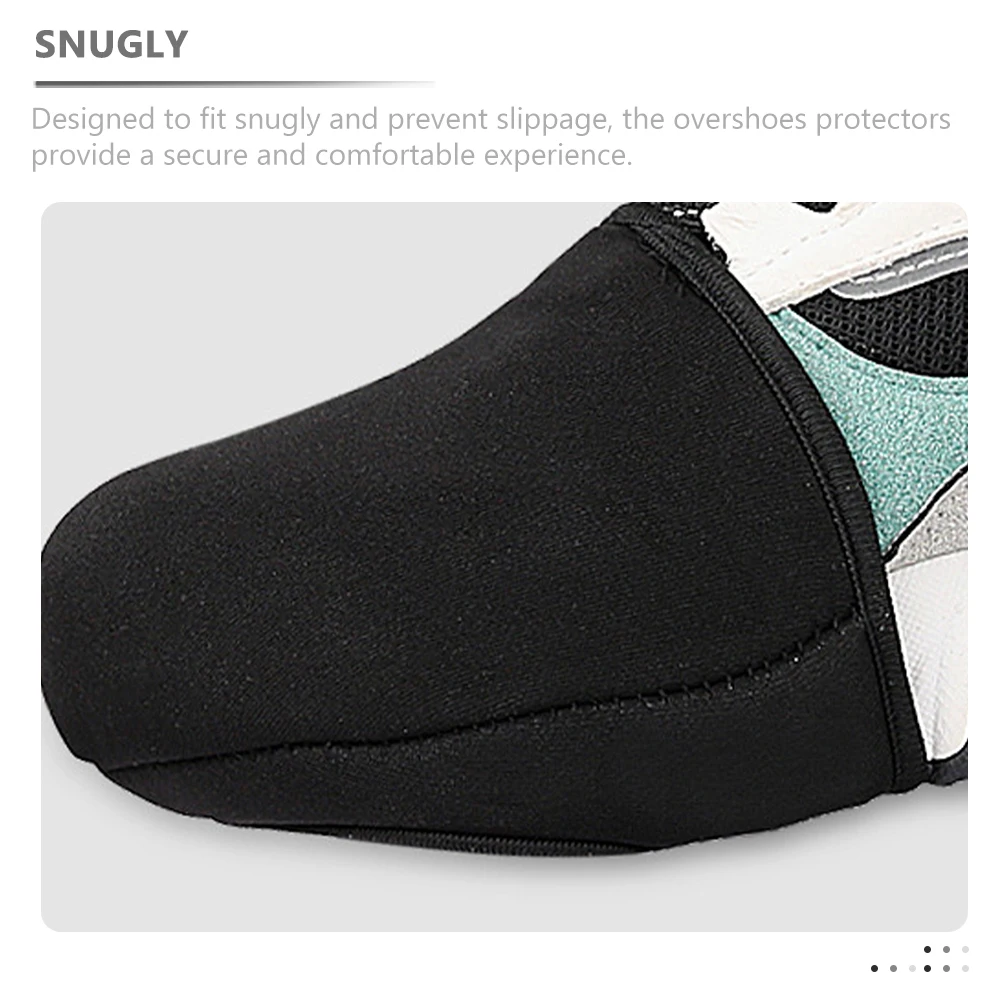 

Windproof Warm Shoe Covers Cycling Black M Size Soft Thick Fabric Outdoor Riding Accessory Mountain Bike Overshoes Half