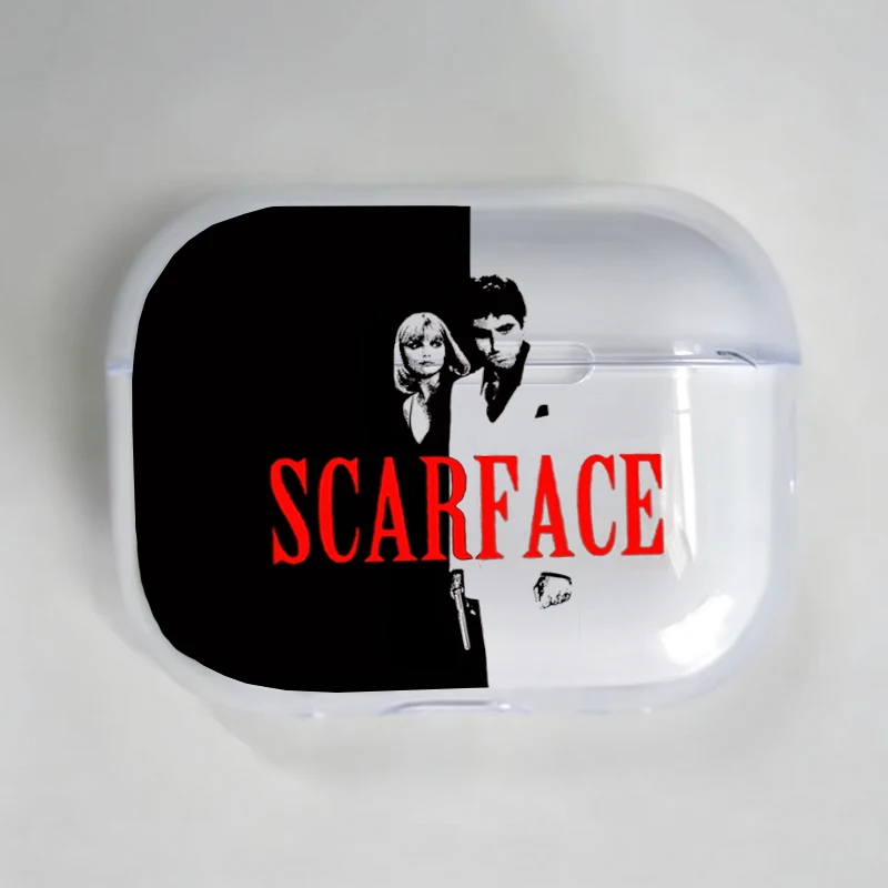 New Classic Movie S-Scarface Earphone Case for Airpods 4th Pro 3 2 Shockproof Cover for Airpod 2 3 1 Protective Accessorie Cases