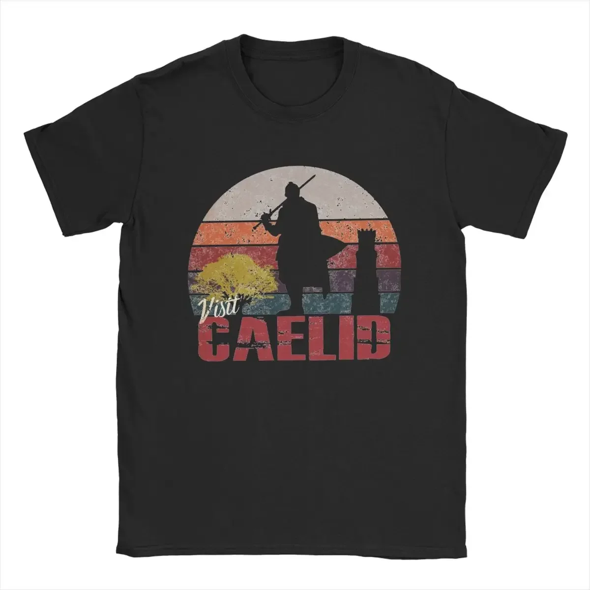 Visit Caelid Eldened Ringed Men T Shirts Casual Tees Short Sleeve Round Collar T-Shirt Cotton Gift Idea Clothing