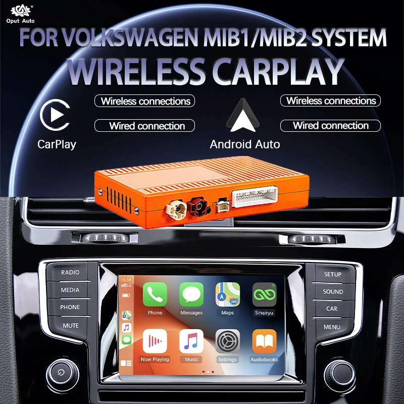 Wireless Carplay Android Auto Module Box For VW Volkswagen Skoda Octavia A5 Golf 7 Polo Passat B8 Mirror Link MIB MIB2