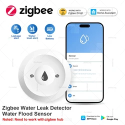 Sensor inteligente de fugas de agua Zigbee, alarma, Detector de nivel de agua, Sensor de fugas de inundación, Control por aplicación remota, sistema de alarma de seguridad Z2M