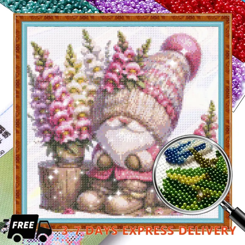 

Частичная вышивка бисером 40x39 см Гном 9CT DIY Набор для вышивки крестом для спальни дома