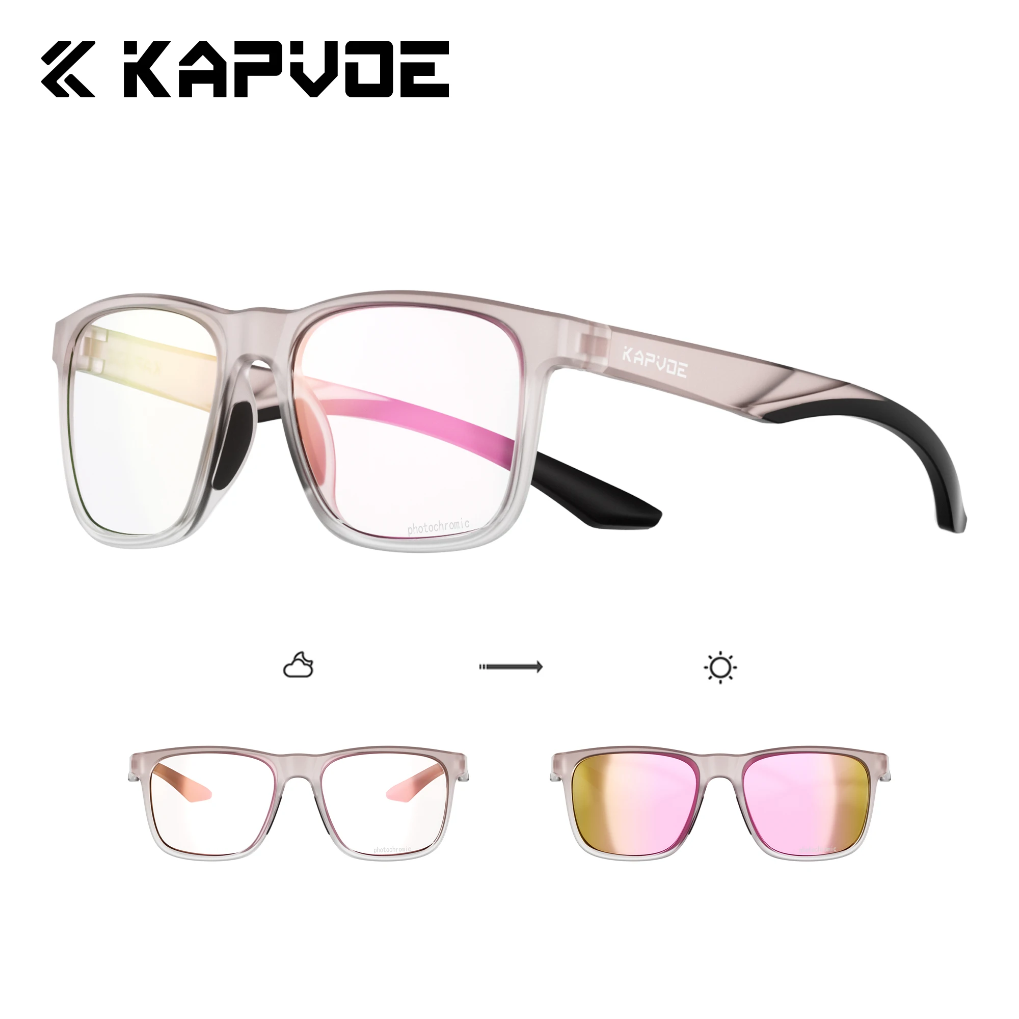 

Kapvoe New Mountaineering Polarized Eyewear Fishing Glasses Men Women UV400 Photochromic Protection Glasses Hiking Goggles