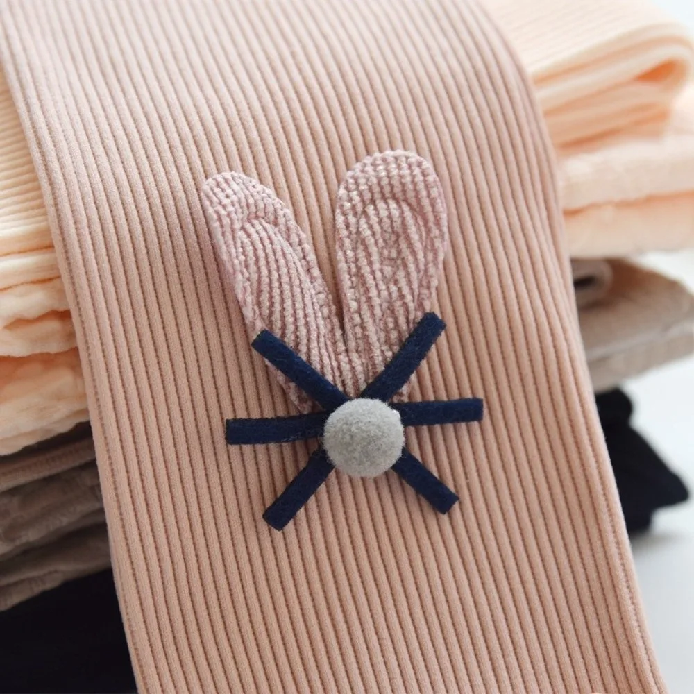 High Quality Elastic Waist Leggings Cotton Warm Girls Leggings Cute Embroidered Children Pants Spring Autumn