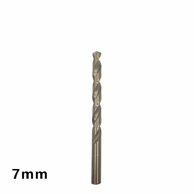 7mm M35 HSS Cobalt Twist Drill Bit, 135° Split Point Drill Bit for Stainless Steel Metal Alloy Drilling