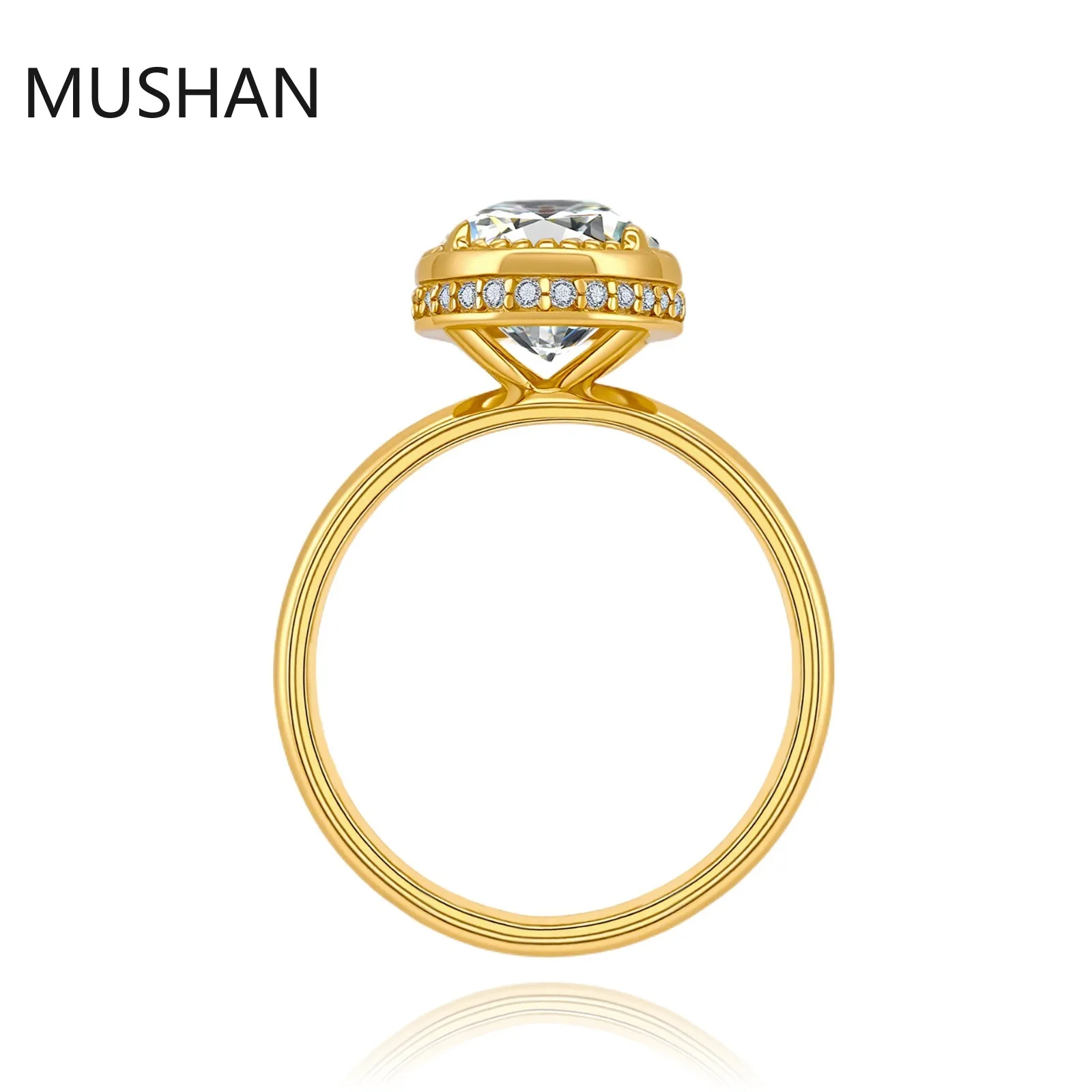 MUSHAN Jewelry Factory Wholesale 925 Sterling Silver Rings Wedding Band for Women Real D Color Moissanite Diamond Ring