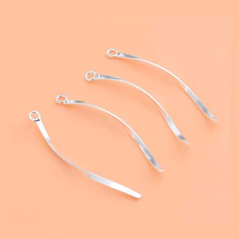 5 قطع من إكسسوارات الفضة الإسترلينية S925 مصنوعة يدويًا قلادة شرابة شبه نهائية خط أذن بسيط