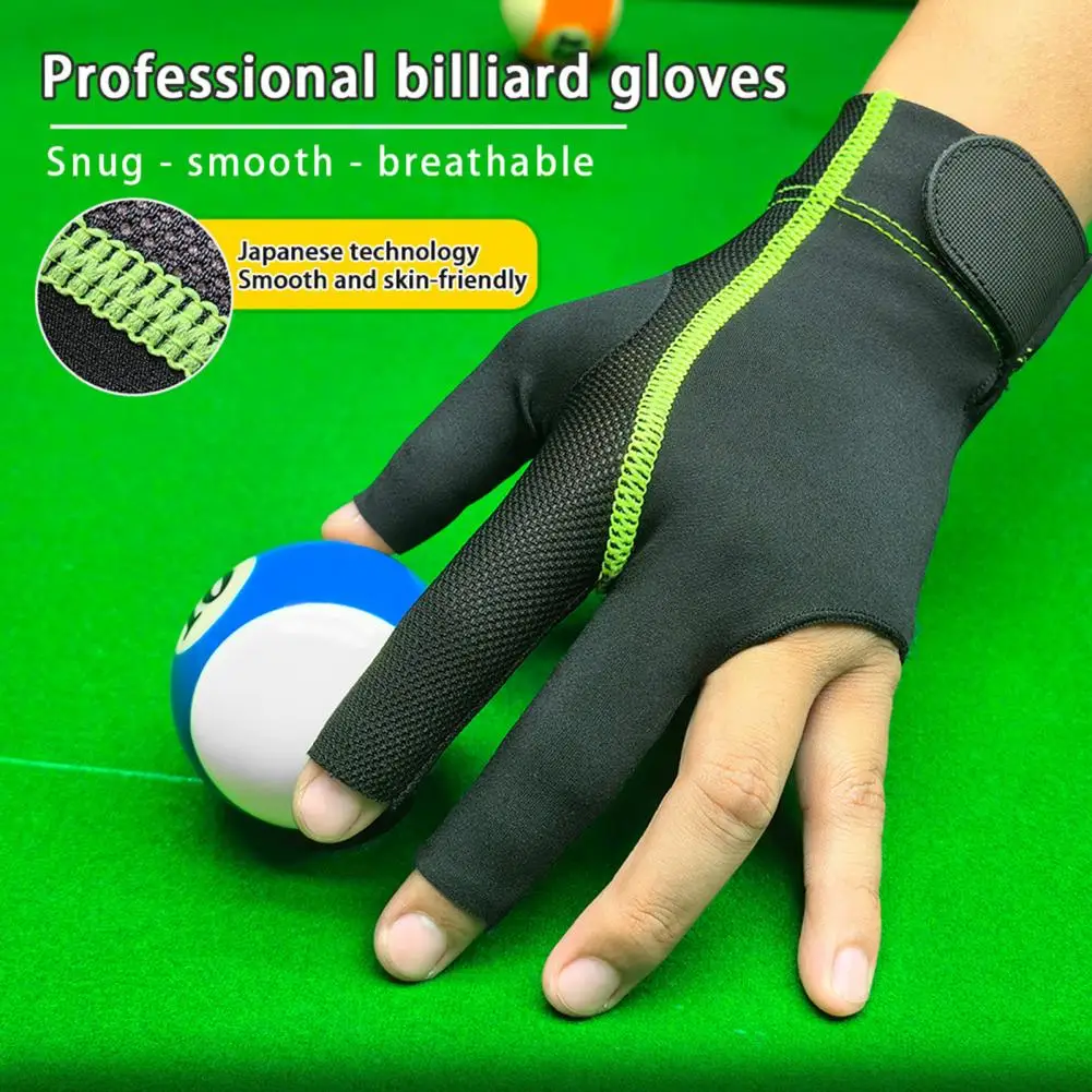 

1 Pc 3 Fingers Billiard Pool Gloves For Left Hand Snooker Cue Sport Glove For Men Women Billiards Shooter Accessory Splicing