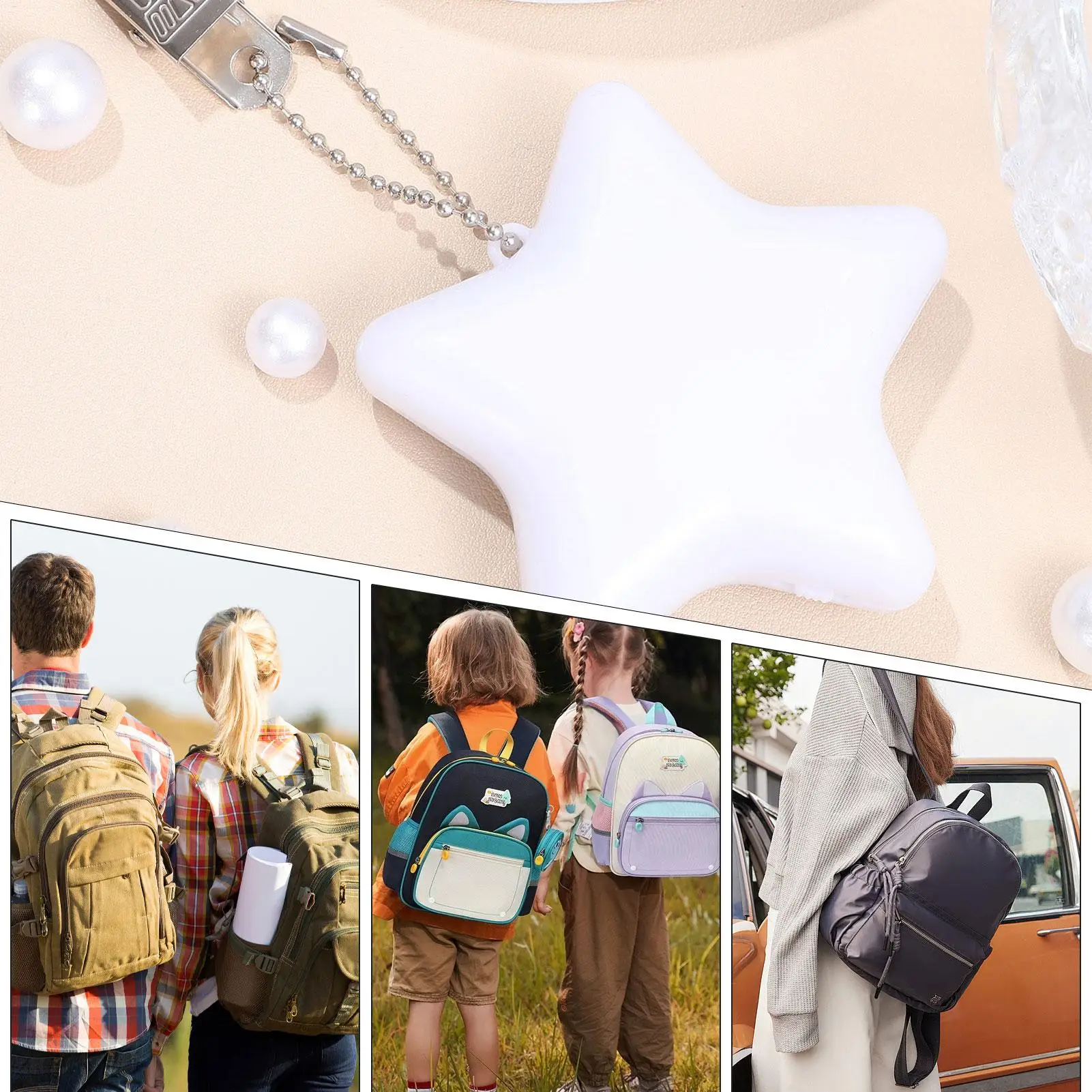 

Светодиодный светильник для сумки, лампа в форме сердца, круглая звезда, сенсорный датчик, кошелек, ночник с брелоком, подарки для женщин, мам, друзей