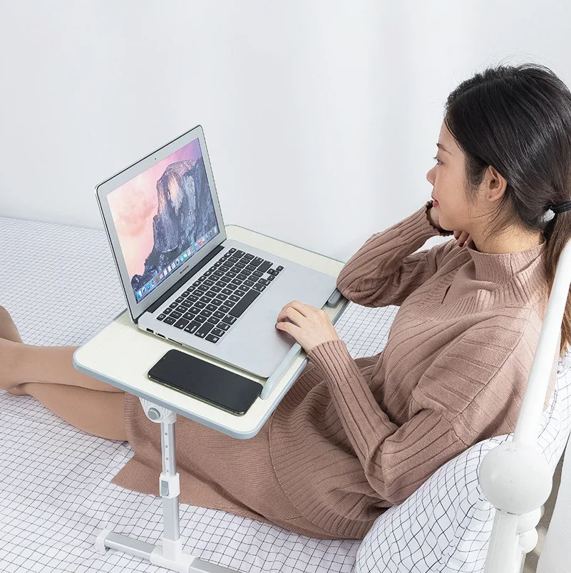 Support pliable multifonctionnel pour ordinateur portable, table d'étude, bureau en bois, bureau d'ordinateur pliable pour lit, canapé, table de service à thé