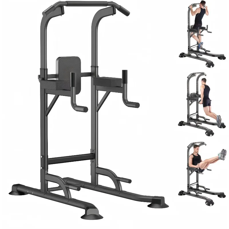 

Height Adjustable Power Tower, Combined Pull Up And Dip Frame For Strength Training In Home Indoor Gym