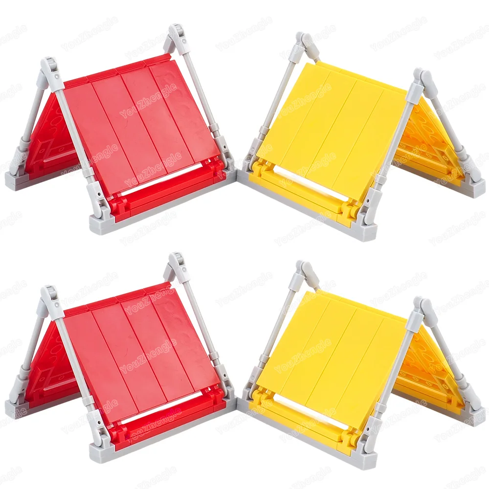 Mini Red Yellow Tent Building Block Assembly MOC Figures Equipment Outdoor Camping Carnival Party Scene Matching Model Gift Toys