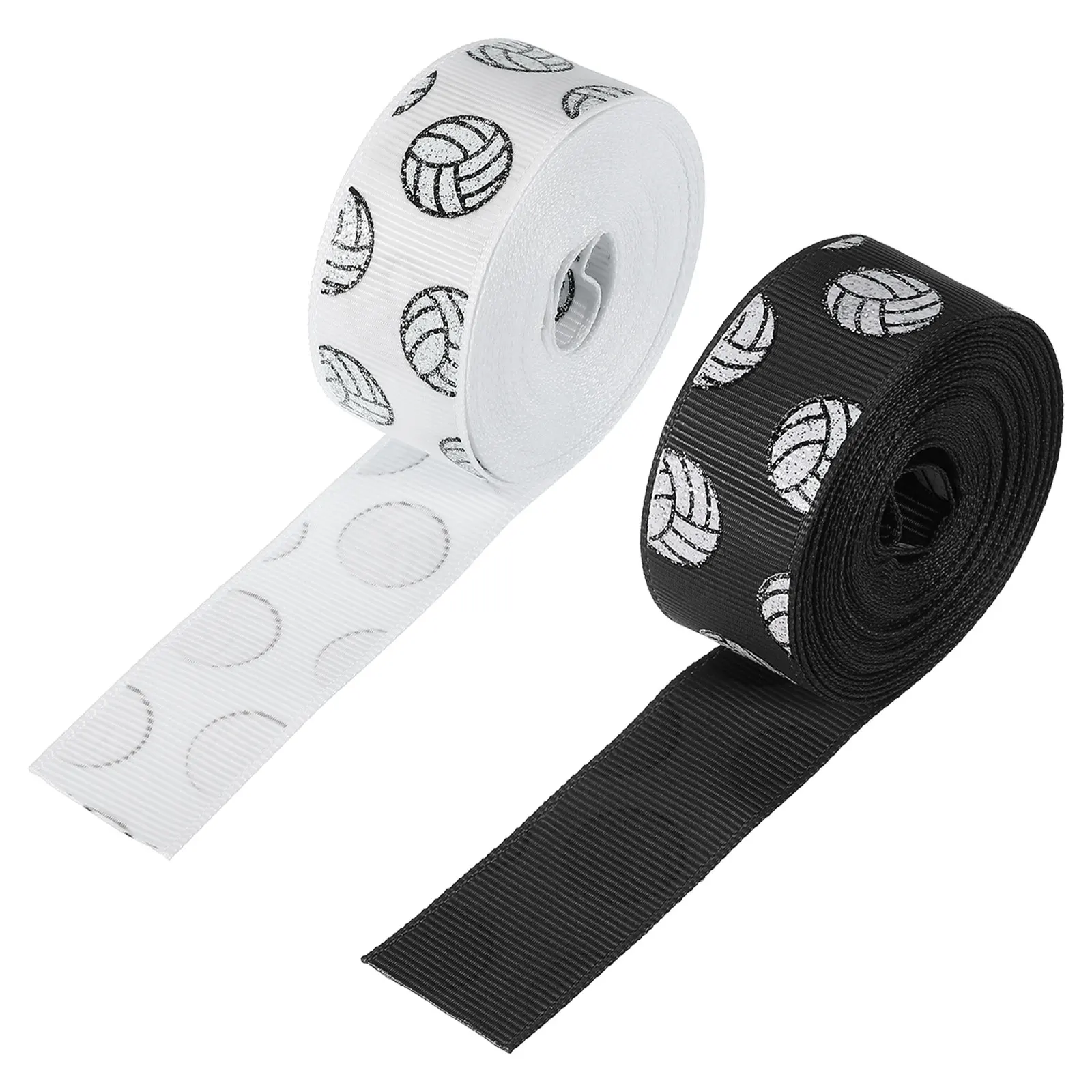 

2 Roll Volleyball Grosgrain Craft Ribbon Polyester Burlap Ribbon for Christmas Wreaths Gift Wrapping Home Decor 7/8"x5Yard