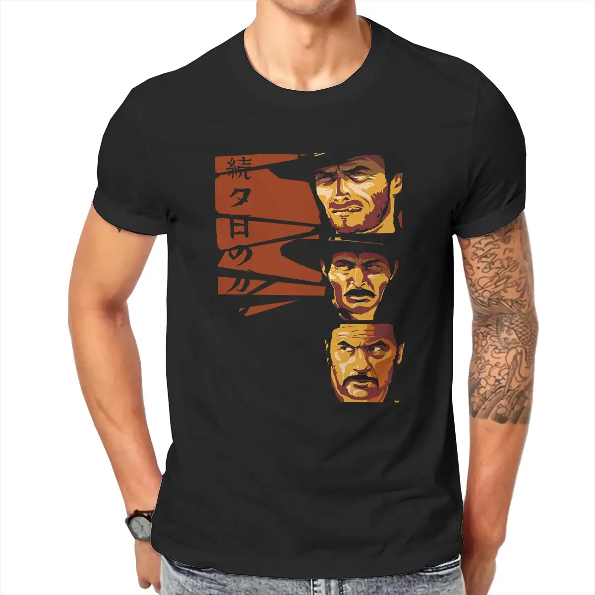 The Good,the Bad and the Ugly Vintage Movie Clint Eastwood Western film A fistful of dollars T Shirt The Good Cowboy 1966 Cotton