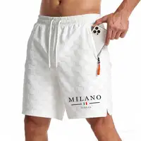 New Summer Men Zipper Pocket Sweatpants Casual Shorts Men's Beach Shorts Basketball Short Trousers Print Label Sportswear Men