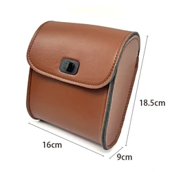 Coffee Black Square Vintage Bicycle PU Waterproof Universal Handlebar Bag Electric Bicycle Pedal Motorcycle Hang Bag