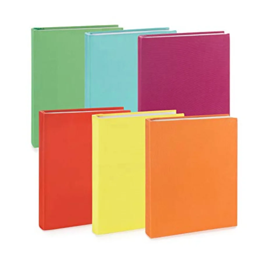 

6 Stretchable Book Covers for Hardcover Books, Up to 10 inch by 12.5 inch Books, Colorful Fabric Book Cover for Classroom Textb
