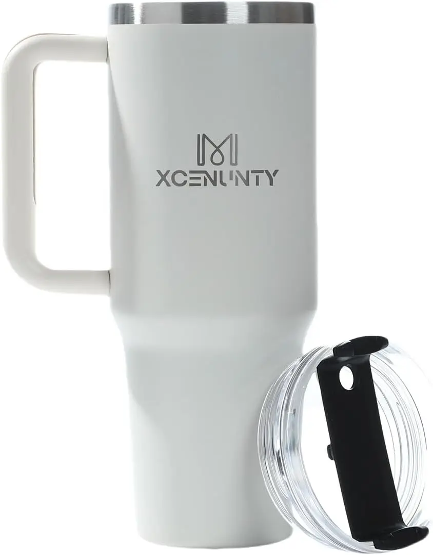 

Стекло 40 унции с ручкой и соломенной крышкой, дорожная кофейная чашка с вакуумной изоляцией, изолированная чашка из нержавеющей стали, подходит для Bevera