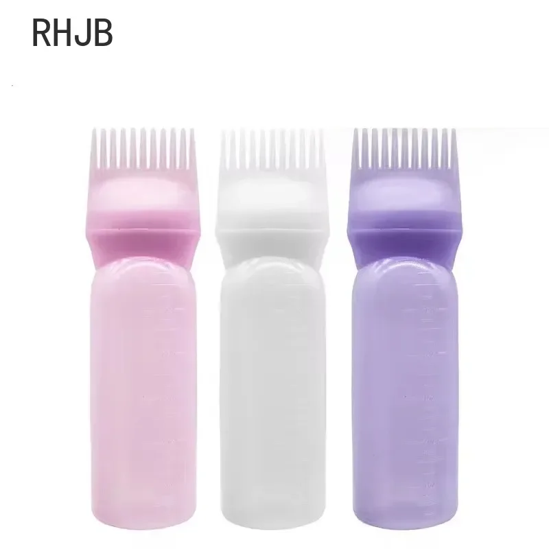 3pcs 160ml Salon Hair Oil Applicator Bottle Hairdressing Dyeing Comb Bottles Barbershop Hairdresser Coloring Supplies ﻿tools