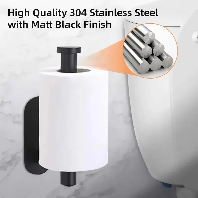 

Toilet Roll Holder Self Adhesive Holders Tissu Stainless Steel No Drilling Strong Adhesiveness Rustproof for Kitchen Washroom