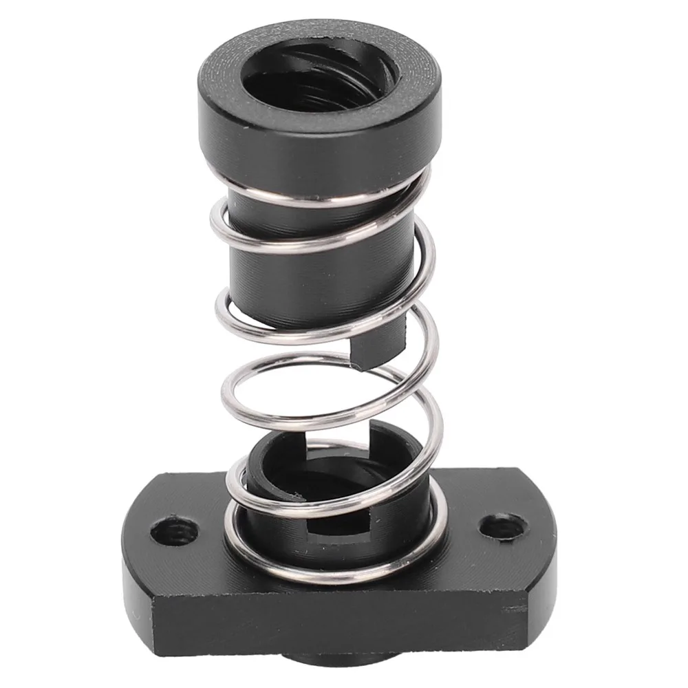 2PCS T8 / Tr8x2 / Tr8x8 Anti Backlash Nut 2mm Pitch / 8mm Lead POM T8 POM Nut Black 4 Start Spring Loaded Nut For 3D Printer