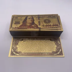 American Bill Dollar Gold Banknote $1000000 Fake Money 24k Gold Note for Collection  Souvenir Ticket Cards