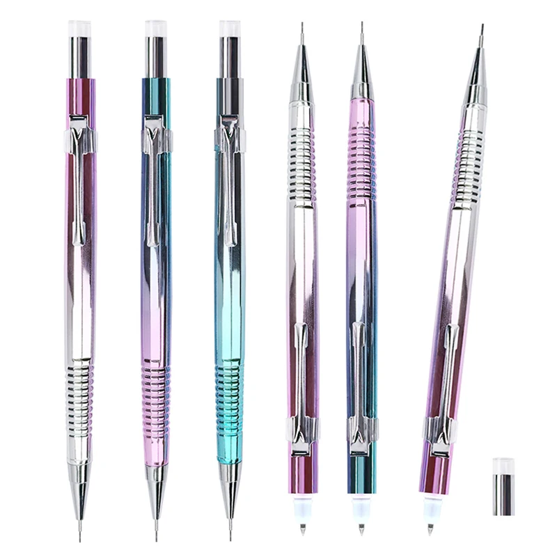 Creative Pencil Ballpoint Pen 2 In 1 Blue Ink 0.3 0.5 0.7 0.9mm Mechanical Pencil Multi Functional Writing Stationery Supplies