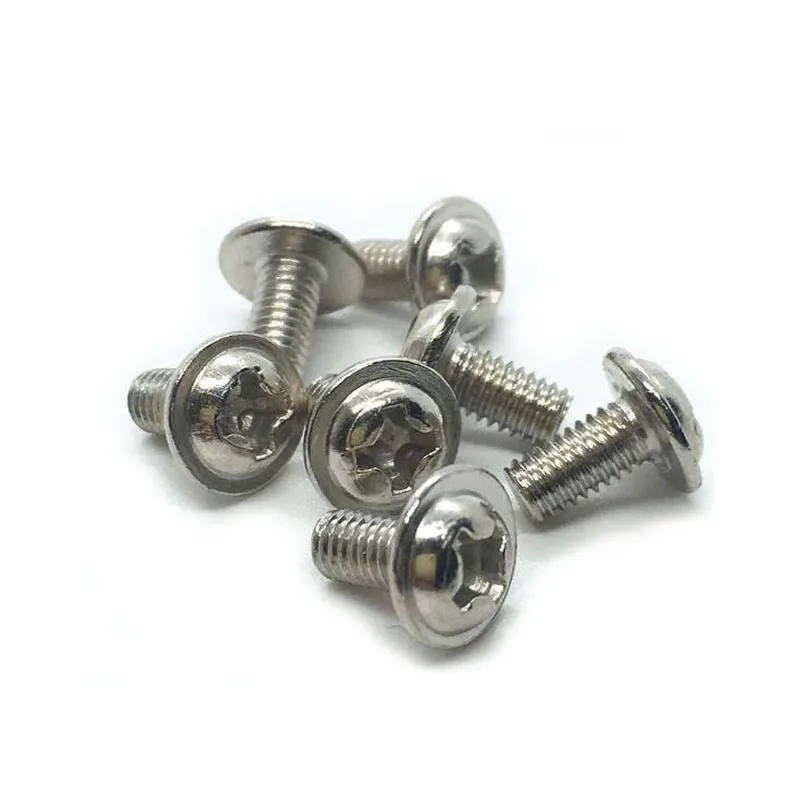 100PCS/Lot  32650 Battery Screw Nuts M4*5 Nickel-plated No-weld Mounting M4 Nut Screws with Pad for DIY 32650 LiFePO4 Battery