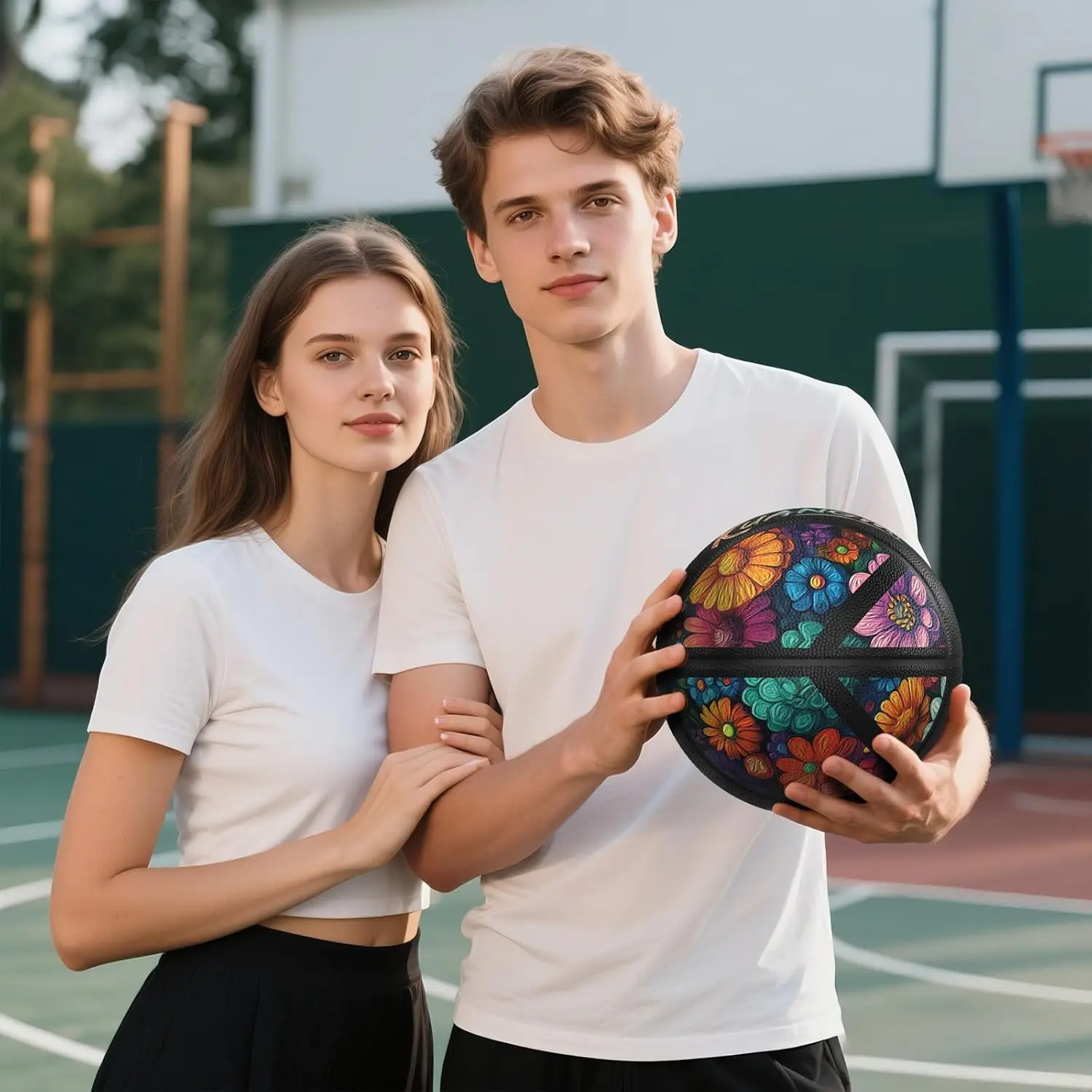 Баскетбольный мяч Kuangmi Love Lucky Series, официальный размер 7 (29,5 дюйма), художественный мяч ограниченного коллекционного выпуска