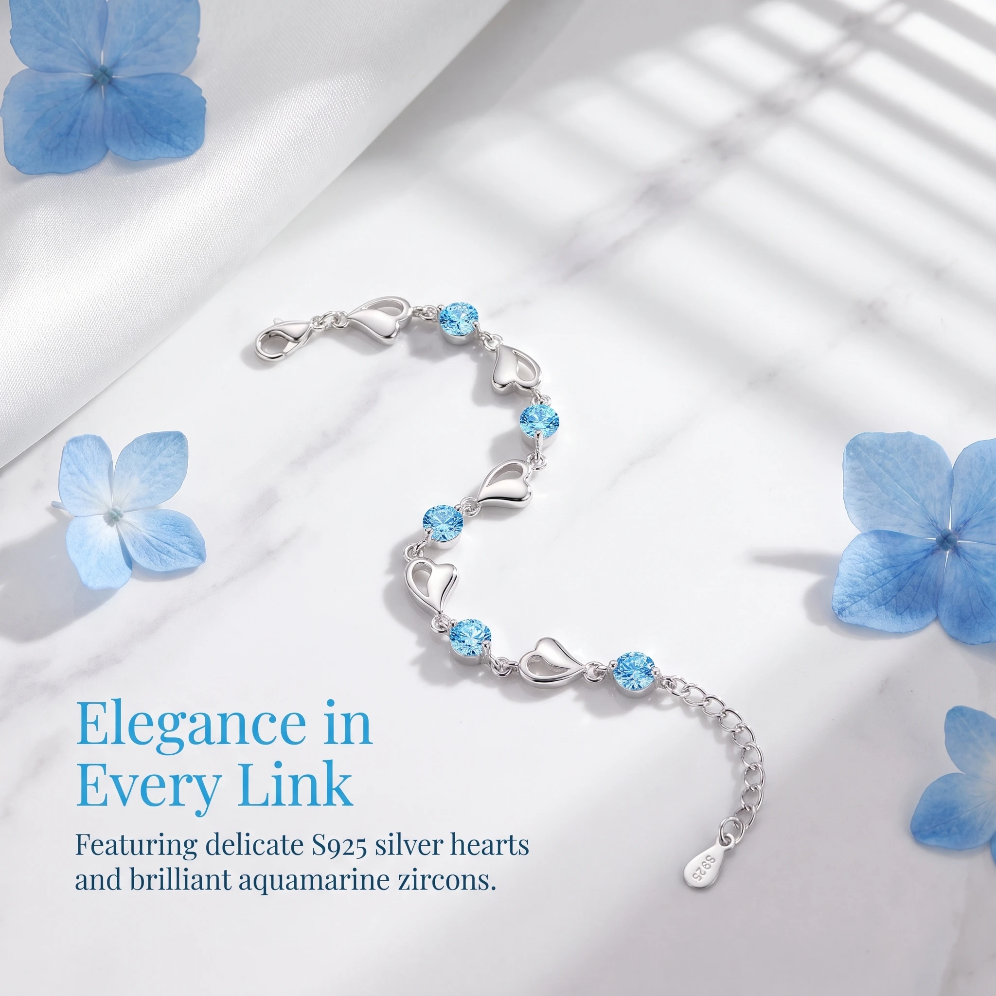 Luxurious 925 sterling silver pink stone bracelet - Popular style bracelet available in stock