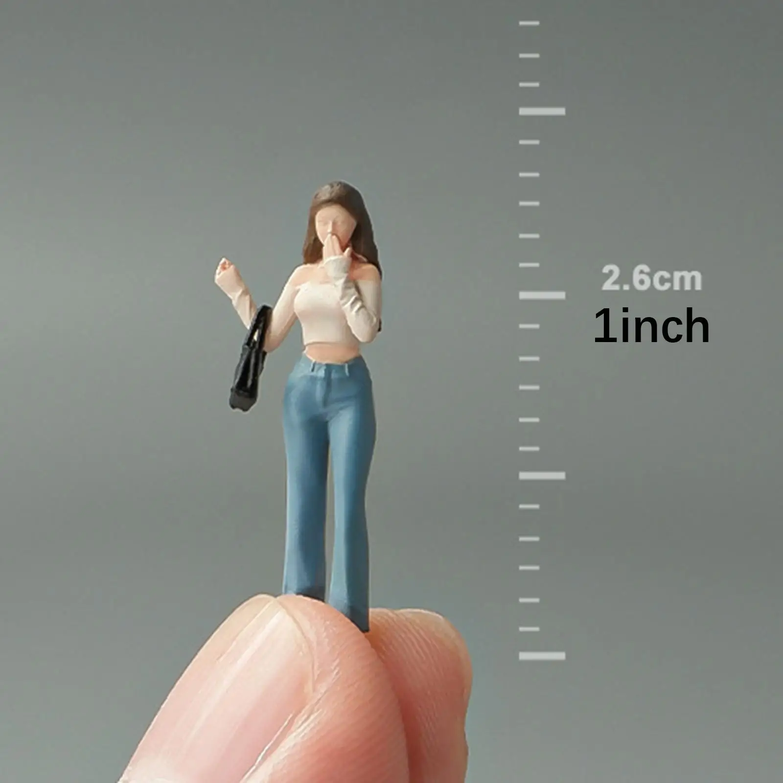 Miniatura People Model Figure, Girl Pose Scene, Resin Figures, 1:64