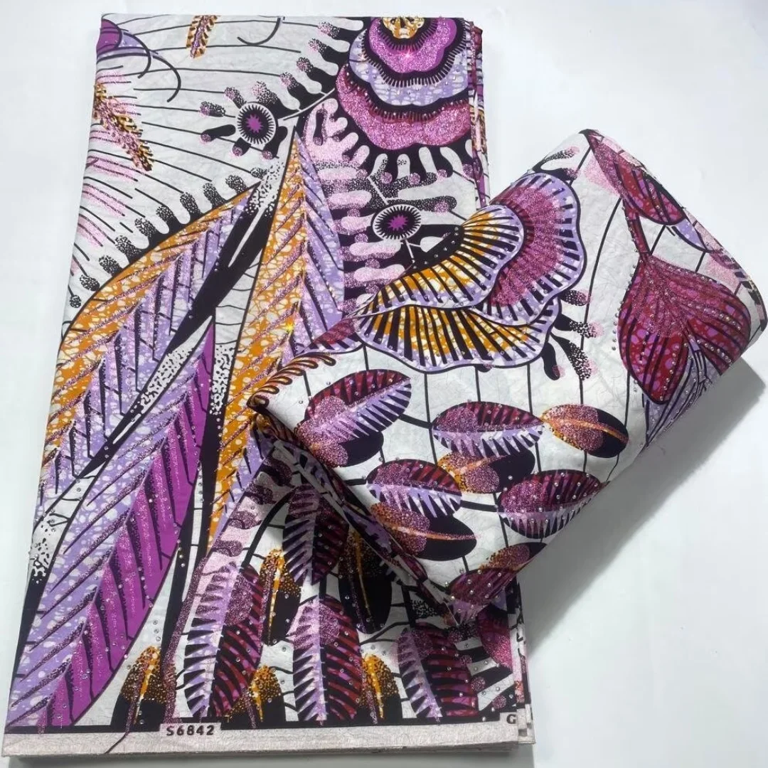 2025 Cotton African Stone Golden Wax Fabric Fashion Print Wax Fabric Ankara Ghana Nigeria Style Pagne Sewing Material 3C12