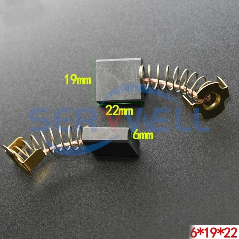 4pcs D374 High-carbon Material 6x19x22mmDC Motor Electric Replacement Power Tool Spring Carbon Brush
