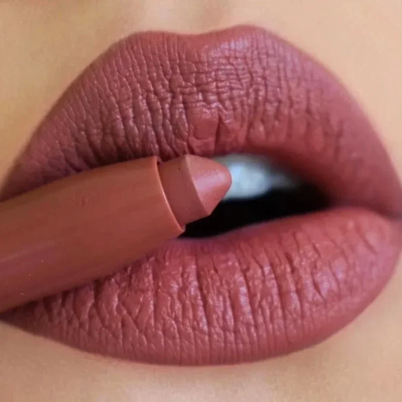 Waterdichte Matte Naakt Lippenstift Langdurige Kleurweergave Non-stick Fluwelen Naakt Bruin Lippen Liner Potlood Vrouw Make-Up Cosmetica