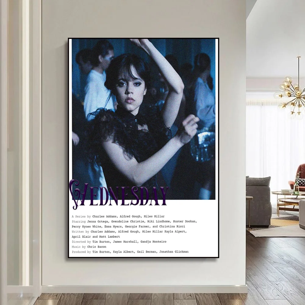 American Movie TV Wednesday Addams Vintage Posters Sticky Retro Kraft Paper Sticker DIY Room Bar Cafe Kawaii Room Decor