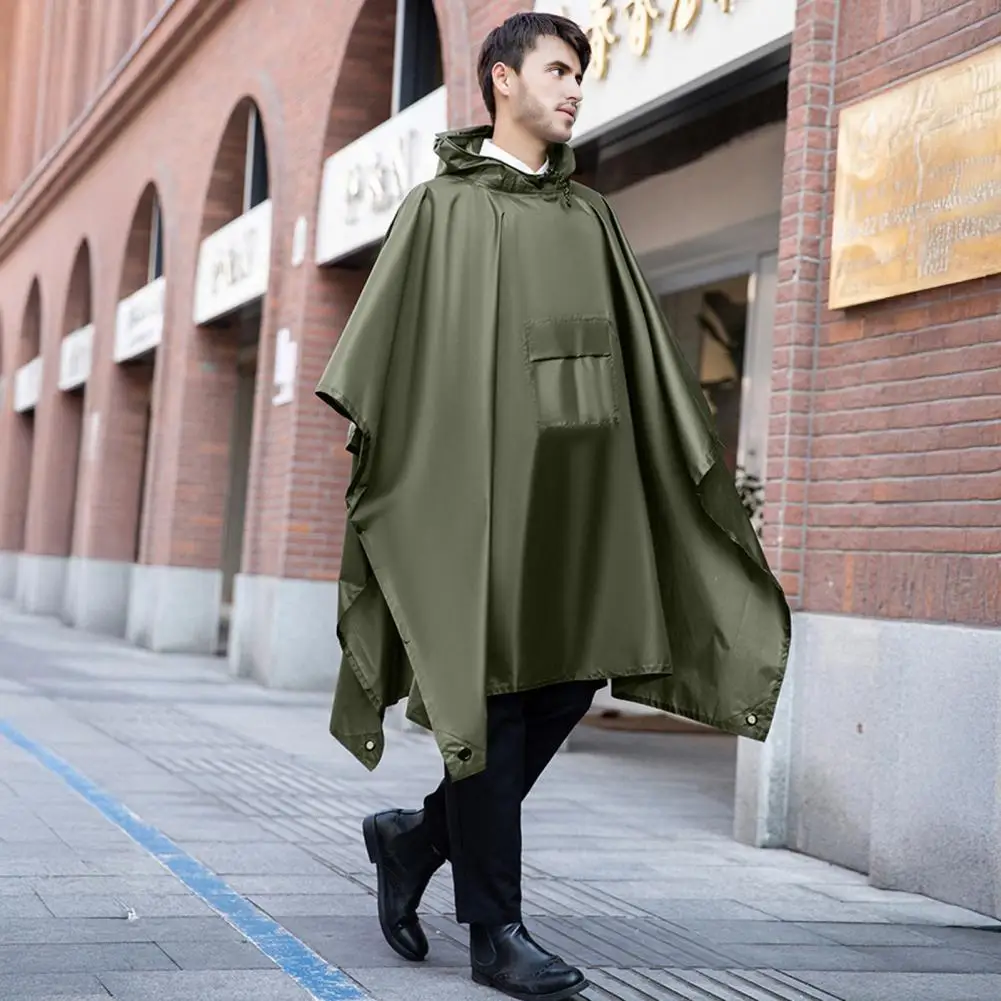 

164x210 см плащ с капюшоном водонепроницаемая длинная куртка от дождя многоразовая непромокаемая портативная уличная пешая прогулка езда на велосипеде путешествия пончо дождевик