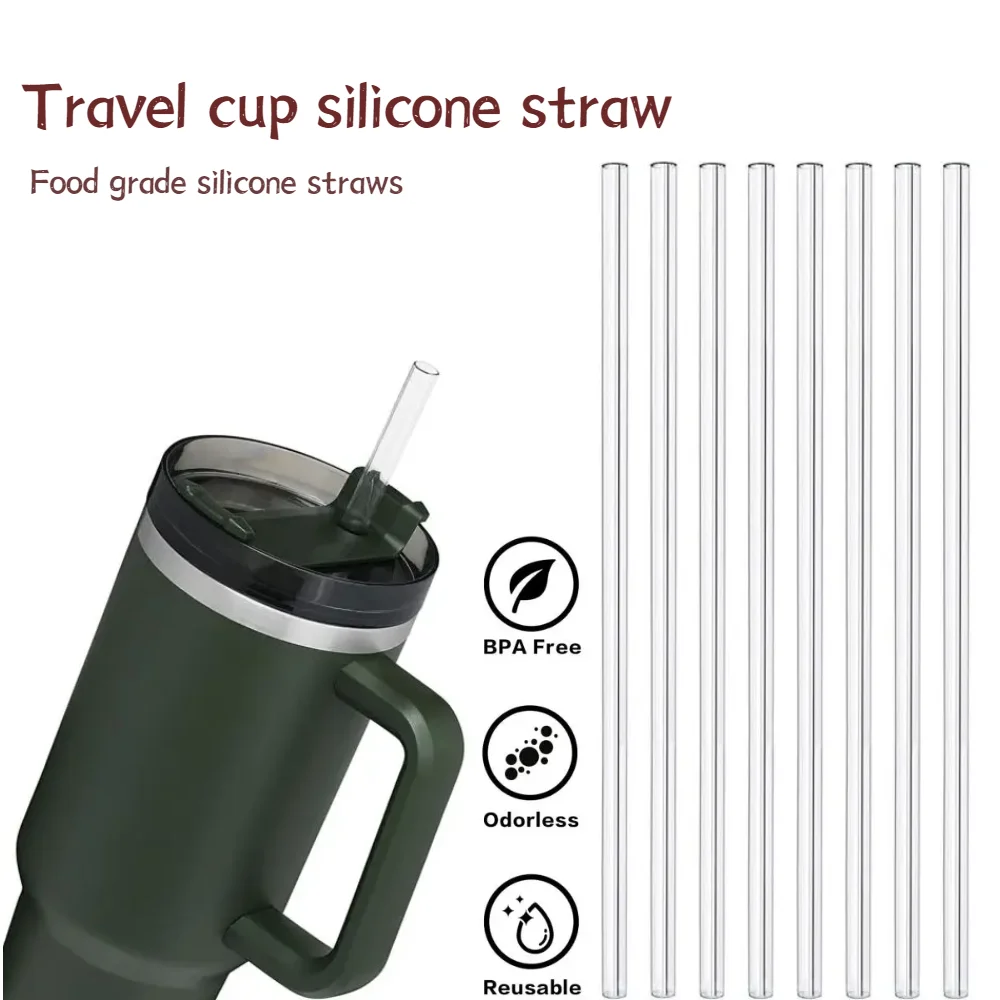 2Pcs Replacement Straws Compatible for 14/20/30/40 Oz Insulating Cup Straw Cup Tumbler Reusable Straws Plastic Straws