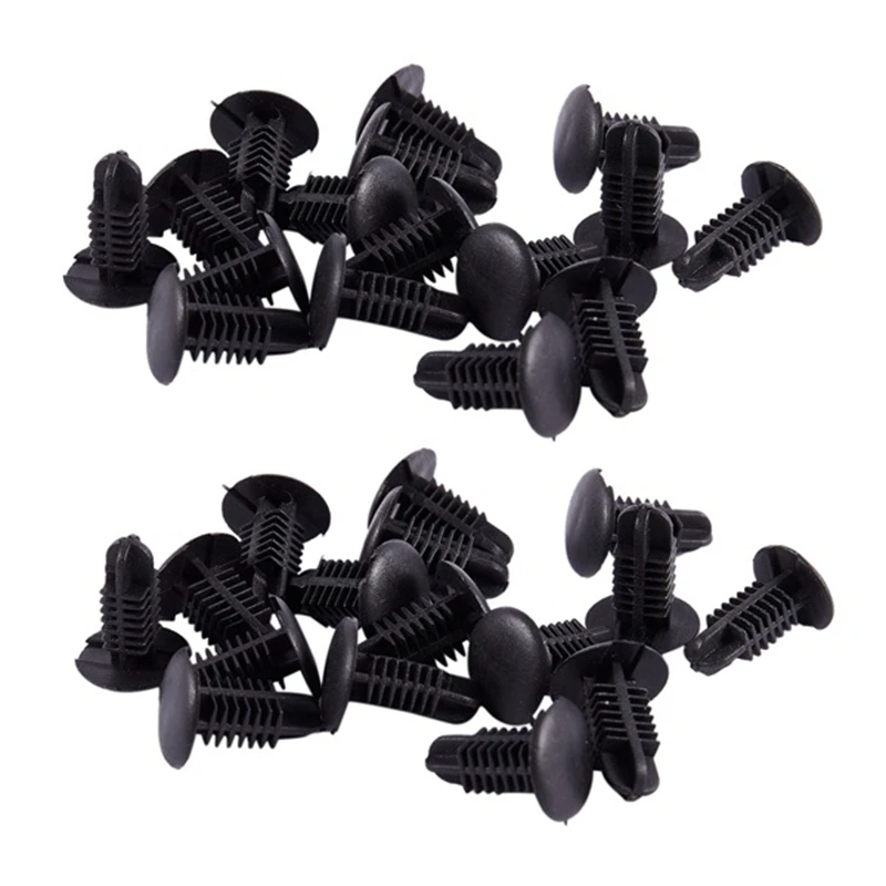 32Pcs Plastic Rivets Clip 4Mm X 5Mm X 15Mm Black