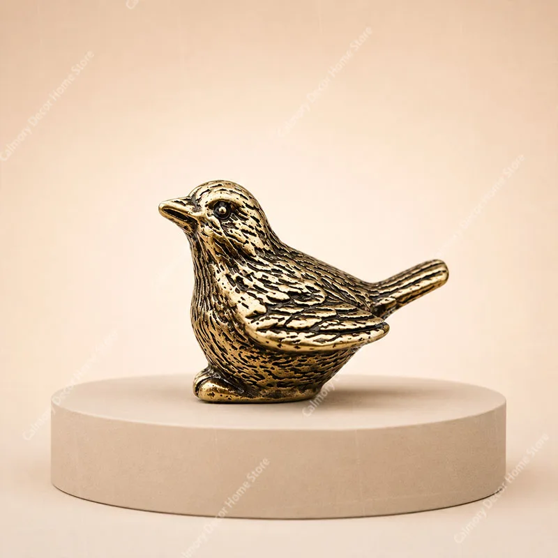 Aufwendig detaillierte Vogelfigur aus massivem Messing – Vielseitiges Innendekorationsstück, elegante Messing-Spärrchen-Figur, Teetier, Heimdekoration – Detail 5