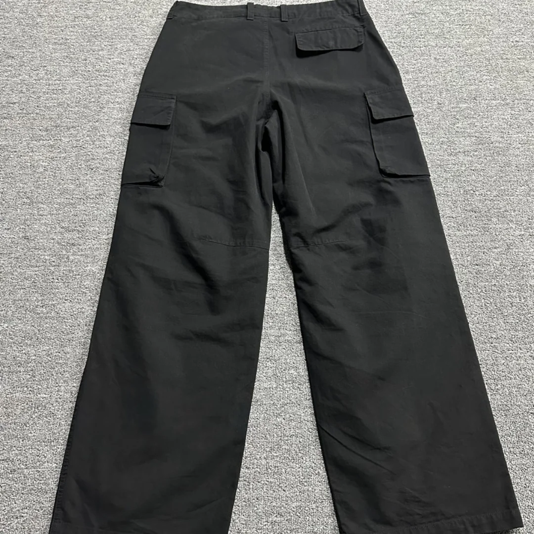 High Street Men Clothing Black Cargo Pants Higher Quality Multi-pocket Casual Loose-fitting Pants