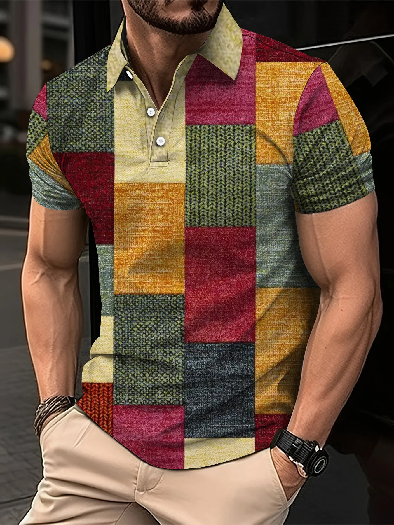 

Винтажная мужская рубашка поло, рубашки с 3D принтом, повседневные топы с короткими рукавами, блузка, летняя одежда, футболки большого размера, дышащая рубашка поло