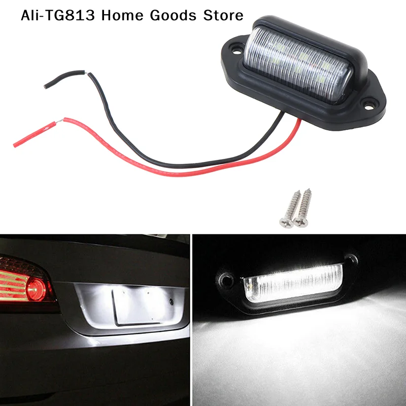 

[TG813]1Pc Waterproof 6 LED 12V License Plate Light Car Boat Truck Trailer Step Lamp