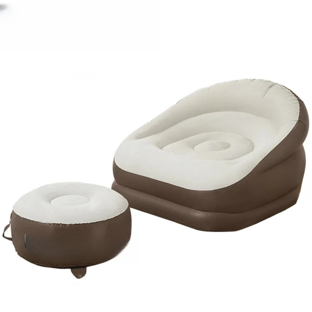 Outdoor Inflatable Sofa with Footrest Ottoman Stool Portable Camping Folding Furniture Lounge Recliner SF101
