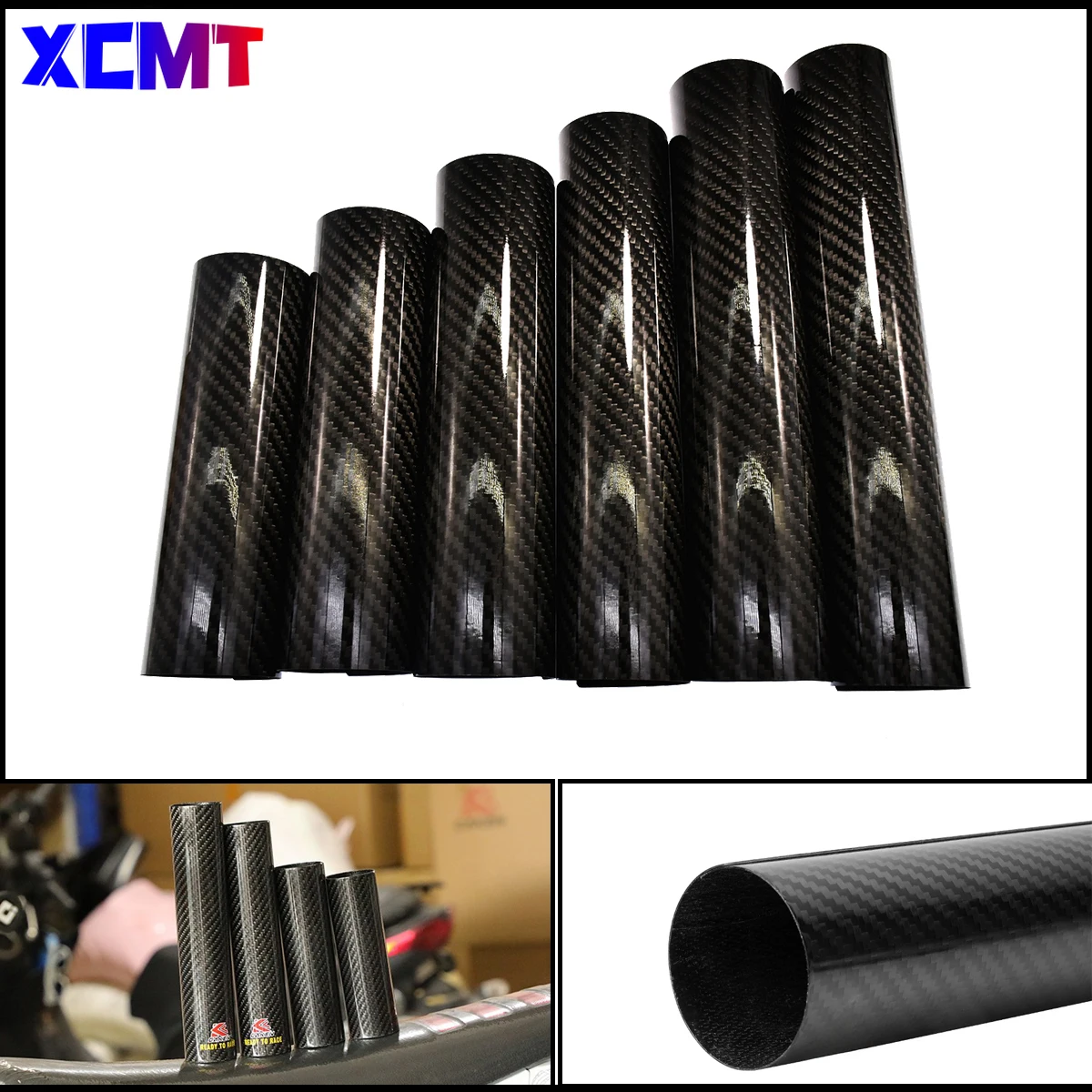 

160mm 178mm 202mm 225mm 248mm Carbon Fiber Front Fork Guard Wrap Cover Motocross For Yamaha Honda Suzuki Kawasaki KTM CRF CR YZF